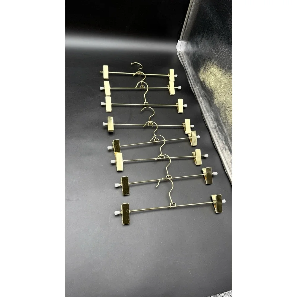 16 Pack Shiny Gold 12 Inch Metal Pants Skirts Hanger, Sturdy for Slacks Trous...